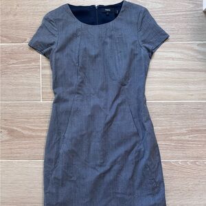 Theory Charcoal Short Sleeve Mini Dress